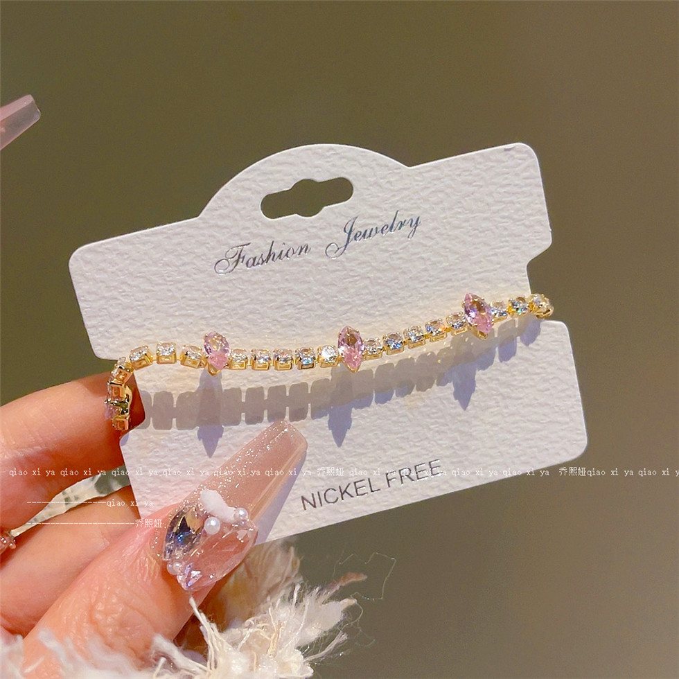 Best Jewelry Watches Women - Bracelets en Zircon rose entièrement en