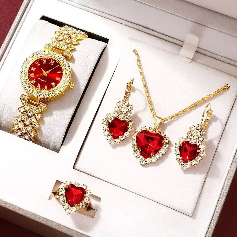 Jewelry Watches For Ladies - Ensemble de bijoux de luxe doré