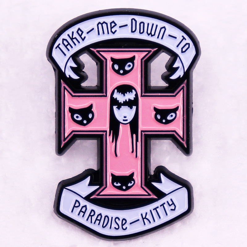 Paradise Jewelry & Watches Llc Miami Photos - Broche en Émail avec Croix Rose,
