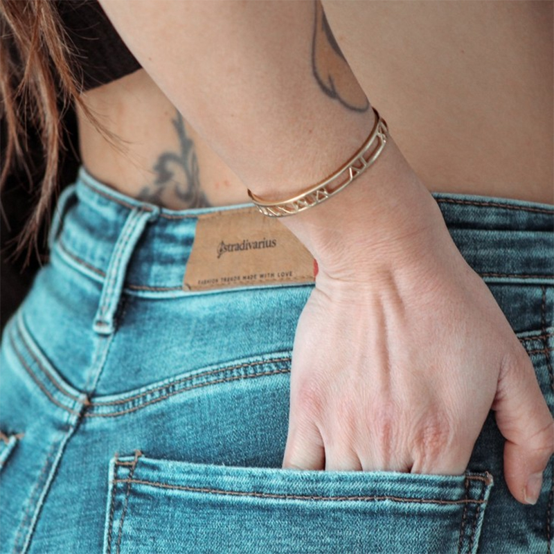 Cuff Bangle Bracelet - Bracelets personnalisés avec nom pour femmes,