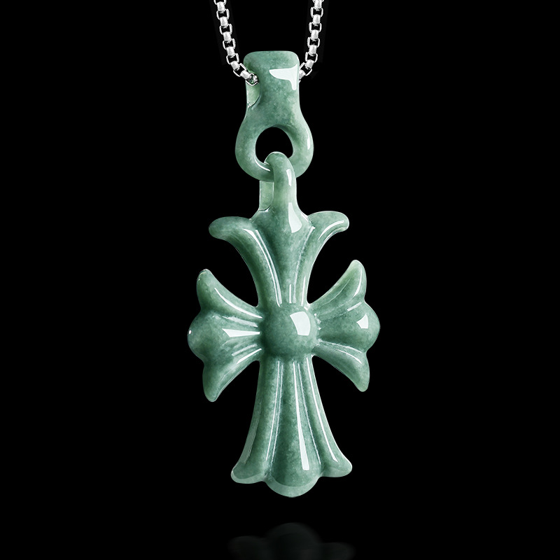 Jewelry & Watches Sp Z Oo Opinie - Collier pendentif croix en jadéite birmane