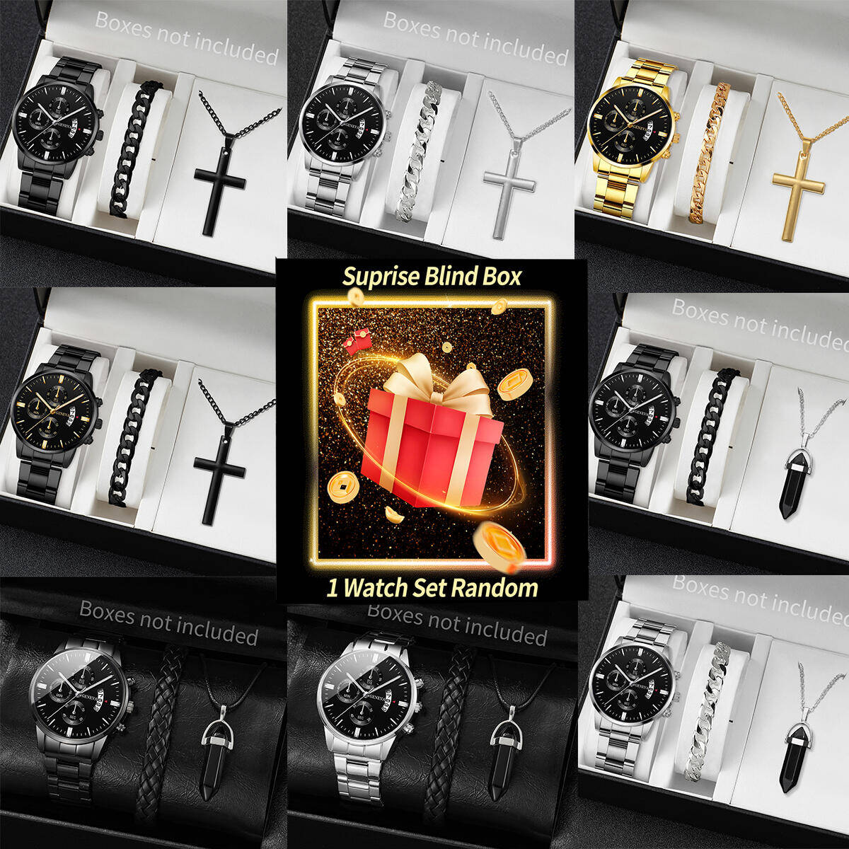 Jewelry And Watches - Montre mystère Surprise boîte aveugle-3 pièces/ensemble