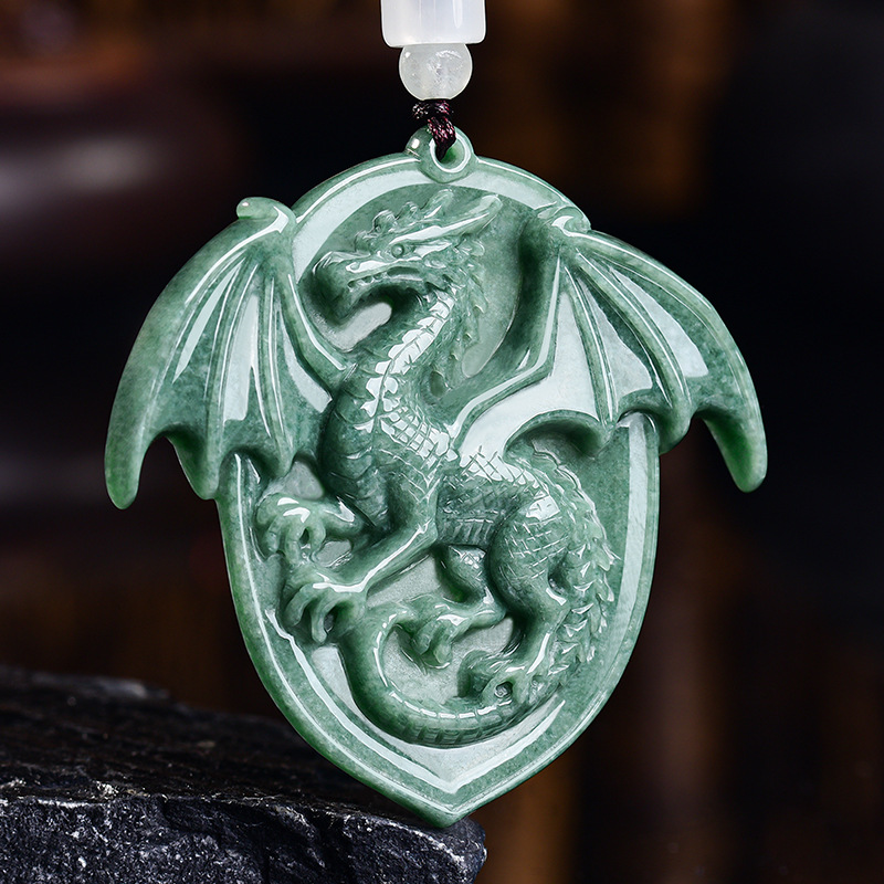 Jewelry & Watches Sp Z Oo Opinie - Collier pendentif Dragon en jadéite birmane