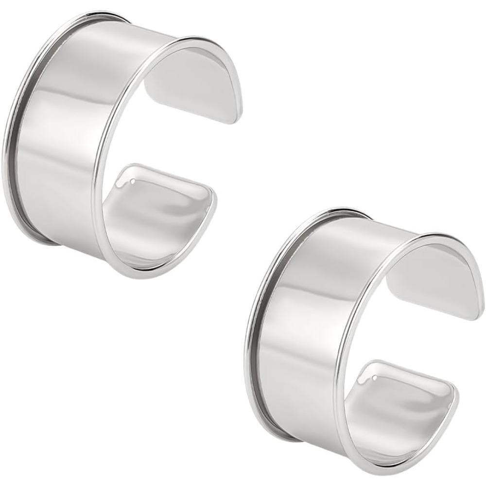 Cuff Bangle Bracelet - Bracelets rainurés en platine, 2 pièces,